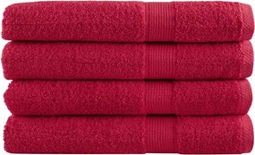 vidaXL Prosoape premium SOLUND 4 buc. roșu 100x200 cm 600 gsm