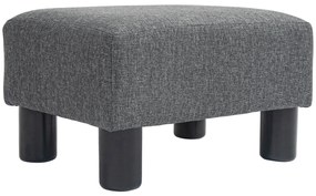 HOMCOM Taburet pentru picioare, taburet cu tapițerie din material asemănător inului, umplutură din spumă, picioare din plastic, pentru diverse încăperi, gri | Aosom Romania