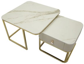 Mauro Ferretti Set De 2 Măsuțe De Cafea Beauty,  70 X 70 X 48 Cm Și 50 X 50 X 43,5 Cm | Aosom Romania