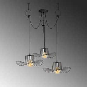 Lustră de 3 becuri Opviq lights Tel Hat, negru