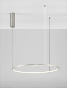 Lustra LED suspendata design modern circular TARQUIN D-60cm argintie