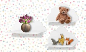 Rafturi de perete WHITE CLOUD 3buc Rea