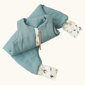Sac de dormit cu picioare, in cu umplutura 2-2.5 Tog, tot parcusul anului, Sea Blue, 74 80, 1-2 ani