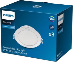 SET 3x plafonieră LED încastrată DIAMOND 1xLED/3,5W/230V 2700K Philips