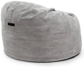 Fotoliu puf pentru copii crem cu tapițerie din catifea reiată Om 85 – SLOWDOWN