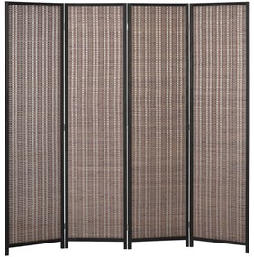 HOMCOM Paravan din lemn divizor de cameră cloison de séparation pliabil 4 panouri 180 x 180 cm maro | Aosom Romania