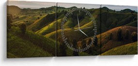 Tablou - Priveliște spre dealurile din Thailanda (cu ceas) (90x30 cm)