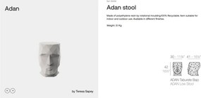 Masa exterior/interior design decorativ ADAN STOOL, lucios