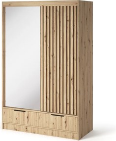 Dulap cu uși glisante Voodi II, 120x60x204 cm – Stejar Artisan