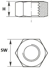 Piulite hexagonale zincate, clasa de rezistenta 6, DIN 934 (Diametru: M20)