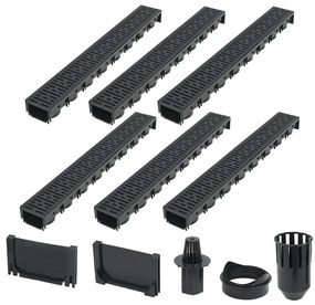 vidaXL Canale de drenaj, 6 buc., plastic, 6 m
