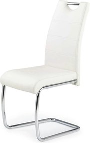 Scaun tapitat K211, alb/crom, piele ecologica/metal, 42x60x97 cm