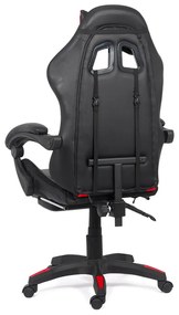 Scaun de gaming cu masaj si iluminare RGB din piele ecologica OFF 303 rosu cu negru