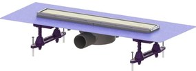 Set rigola dus 55 cm inox cu sita de par si clapeta multistop, Kessel Linearis Compact 550 mm