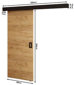 Uși culisante 90 cm Bethany I (craft auriu + negru mat). 1043488