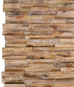 Panouri placare pereti 3D, 10 buc., 1,01 m  , lemn masiv de tec 10, 56 x 18 x 2 cm