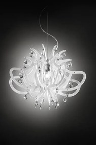 Lustra cu cristale Scholer design unicat realizata manual Lillibet M alb
