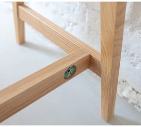 Birou cu bază din lemn de frasin Ragaba Luka, lungime 65 cm, alb