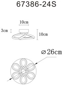 Plafonieră LED Globo 67386-24S MELISAND 24W/230V d. 26 cm crom mat