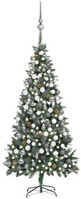 vidaXL Brad Crăciun artificial pre-iluminat globuri/conuri pin 210 cm