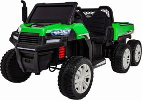 Masinuta Electrica cu acumulator pentru copii NOVOKIDS™ Farmer Beast Buggy, 6 roti, 2 locuri, Cu remorca si faruri luminoase, Roti din Cauciuc EVA,