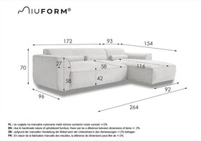 Colțar gri deschis (cu colț pe partea dreaptă) Flex Felix – Miuform