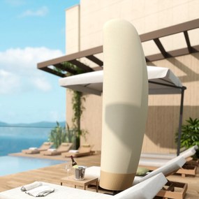 Outsunny Husă pentru Umbrelă de Grădină Impermeabilă cu Fermoar si Șnur din Țesătură, 220x56x56 cm, Bej și Cafeniu | Aosom Romania