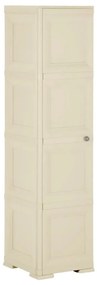 vidaXL Dulap din plastic, 40x43x164 cm, alb angora, design de lemn