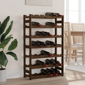 vidaXL Suport sticle de vin, 42 sticle, maro, lemn masiv de pin