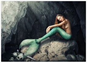 Tablou - Sirena pe stâncă (70x50 cm)