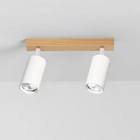 Brilagi - Spot aplicat SELE, 2x GU10/30W/230V, alb/decor stejar