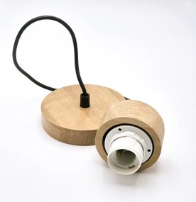 Lustră pe cablu HARMA 1xE27/15W/230V d. 14 cm alb/stejar