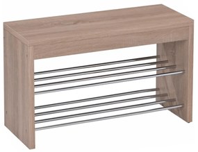 Laviţă cu dulap pentru încălţăminte, stejar sonoma/crom, LuşiA