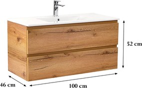 Vario Pull 100 dulap de bază cu chiuvetă stejar - stejar