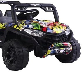 Masinuta Electrica cu acumulator pentru copii NOVOKIDS™ Buggy Mini UTV, Cu faruri luminoase, Telecomanda, 3-7 ani , max 30 kg, 3 Viteze, Lungime 110