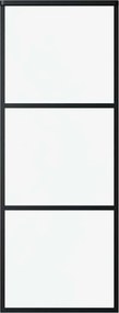 vidaXL Ușă glisantă cu 3 panouri, negru, 76x205 cm, sticlă ESG și aluminiu
