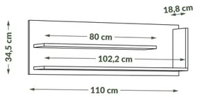 Etajeră FRED alb/gri