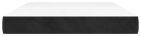 Saltea de pat cu arcuri, negru, 140x200x20 cm, catifea Negru, 140 x 200 cm