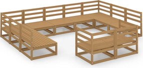 vidaXL Set mobilier de grădină, 11 piese, lemn masiv de pin