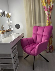 Scaun de design, ţesătură roz, KOMODO