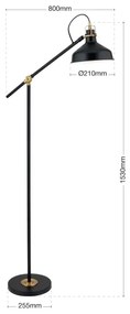Lampadar Orion Dimmable 12-1192/1 SCHILLER 1xE27/40W/230V negru/bronz