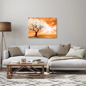 Tablou pe sticlă cu pomul portocaliu (70x50 cm)