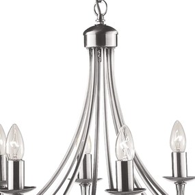 Candelabru traditional stil clasic Maypole argintiu 8L 6348-8SS SRT