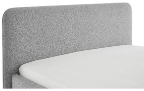 Pat matrimonial gri deschis tapițat fără somieră 160x200 cm Primo – Meise Möbel