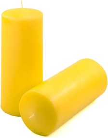 Set de lumânări stâlp, 25 cm, Ø 10 cm, galben, 4 buc.