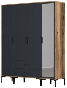 Dulap de haine Kiara STR (Nuc + antracit). 1088456