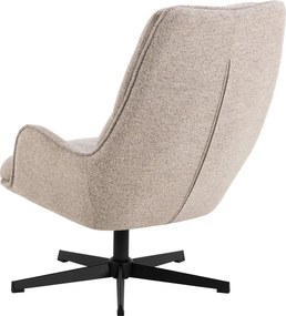 Fotoliu bej pivotant cu tapițerie din țesătură bouclé Bosley – Actona