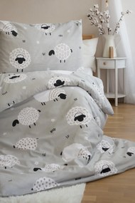 Lenjerie de pat din polibumbac pentru 2 paturi SHEEPS, bej Dimensiune lenjerie de pat: 2 buc 70 x 90 cm | 2 buc 140 x 200 cm