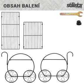 STILISTA Suport pentru plante, cărucior, 66 x 60 x 28 cm, oț