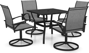 vidaXL Set mobilier de grădină, 5 piese, textilenă și oțel